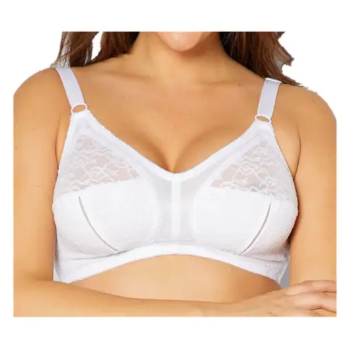 女士蕾絲無鋼圈白色文胸